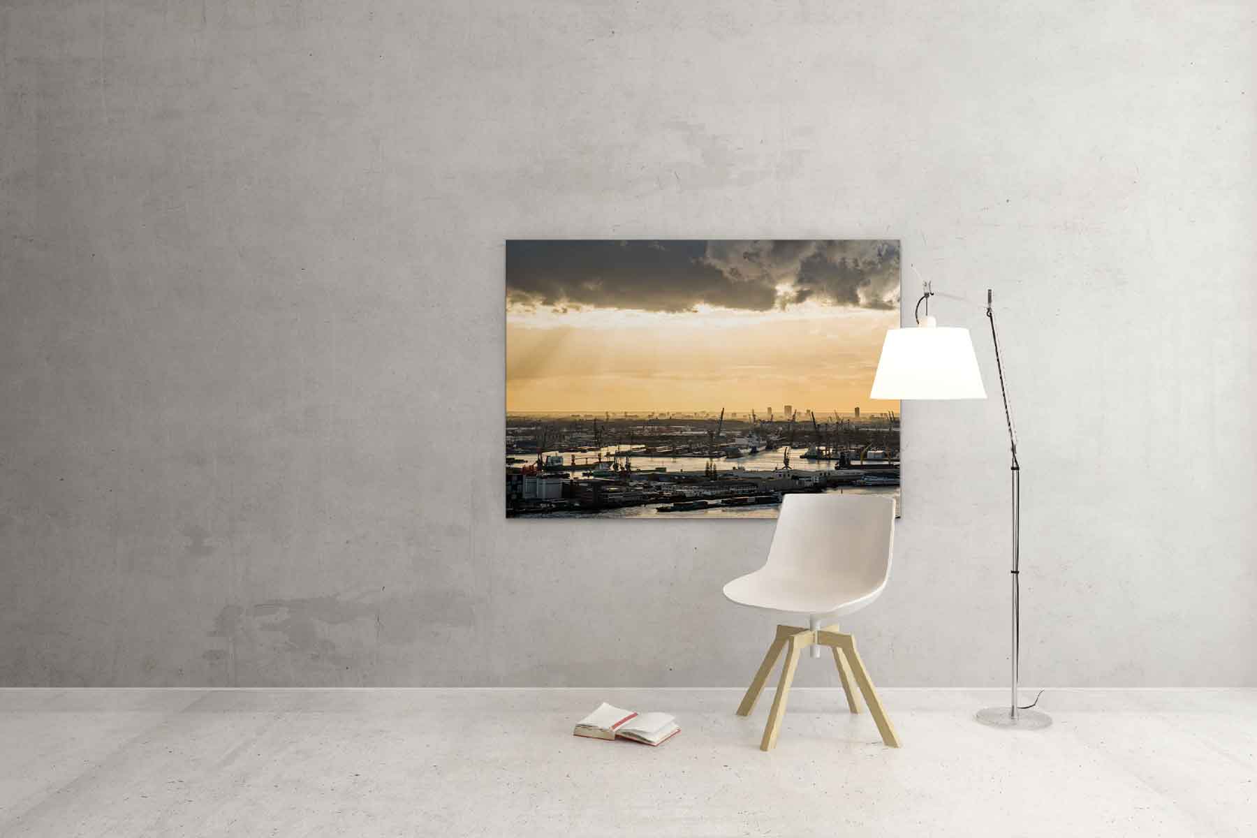 Bewolking boven de haven - Foto haven Rotterdam