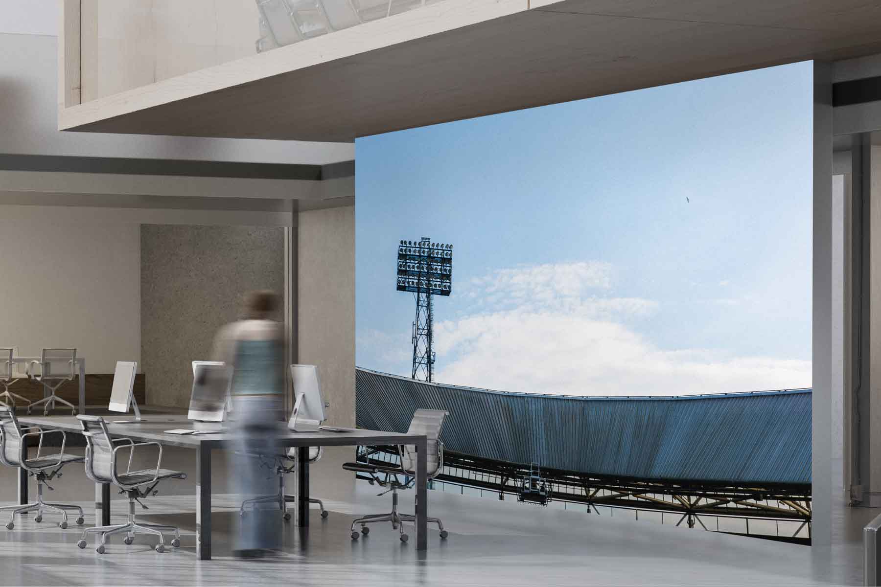 Lichtmast Feyenoord - Fotobehang de Kuip