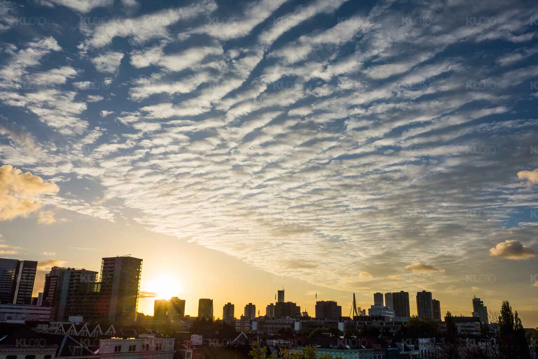 Wanneer de avond valt over de stad - Foto skyline Rotterdam